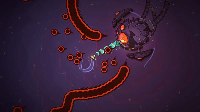 Gameplay moment showing dungeon exploration and enemy encounters in Minishoot' Adventures.