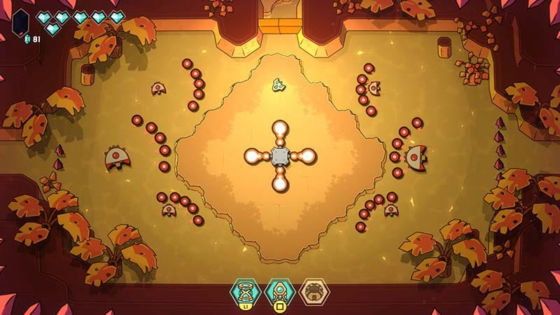 Gameplay environment showing world traversal in Minishoot' Adventures.