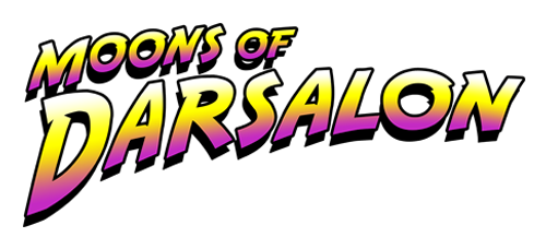 Moons of Darsalon game logo representing retro sci-fi rescue platformer