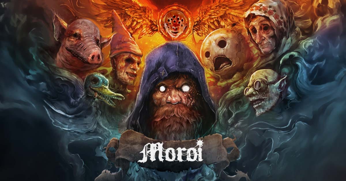 Key art depicting Moroi character descending through surreal Spire architecture