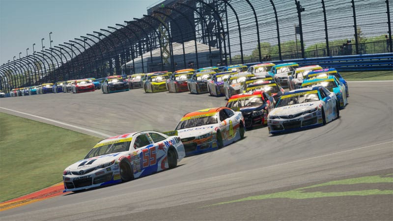 Cinematic scene from American stock car racing