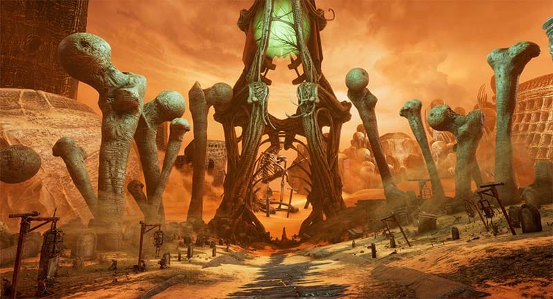 Environmental puzzle scene with minimal interface elements