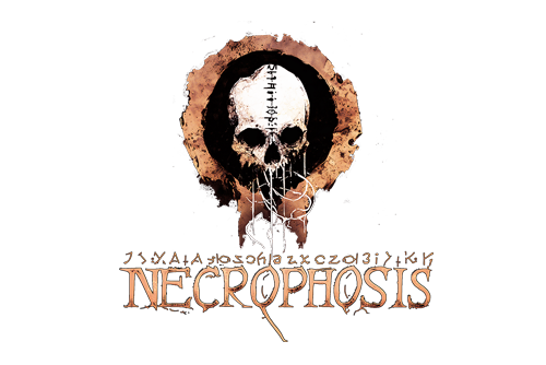 Necrophosis logo in surreal horror title design