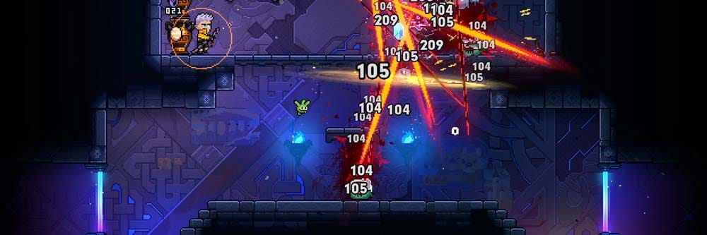 Neon Abyss 2 gameplay banner showing cyberpunk action roguelike scene