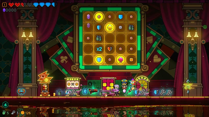 Puzzle or task gameplay scene showing co-op interaction in dungeon