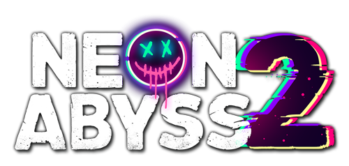 Neon Abyss 2 official game logo in cyberpunk action roguelike style