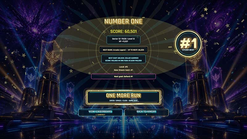 Overrun mode gameplay with increasing enemy density and score progression