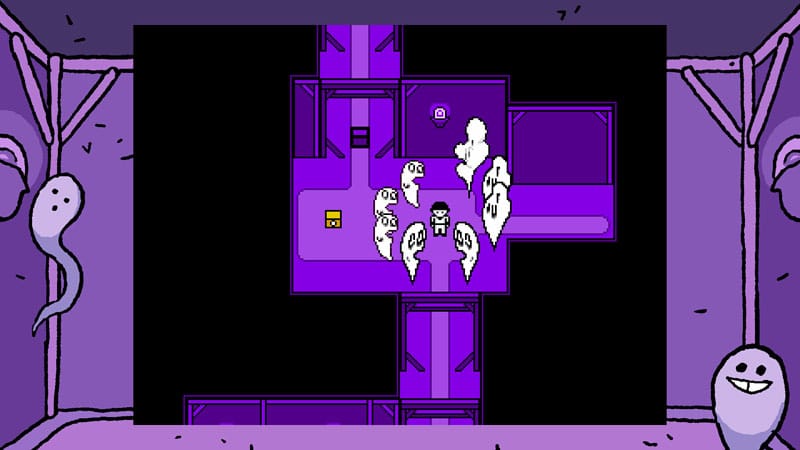 Screenshot from OFF illustrating the game’s surreal environments and RPG mechanics.
