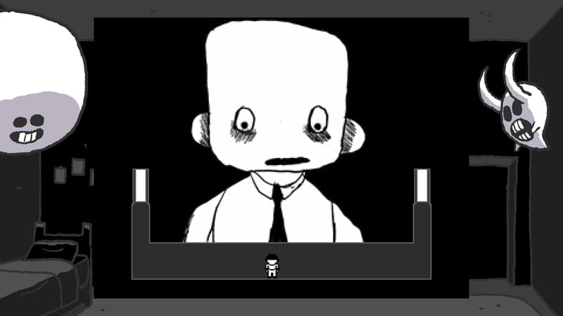 Gameplay screenshot from OFF highlighting its surreal story and RPG world.