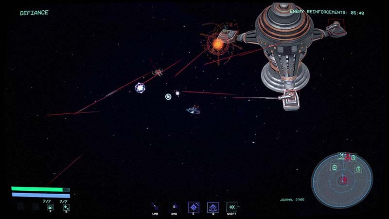 Gameplay view showing a fortified base with defensive structures