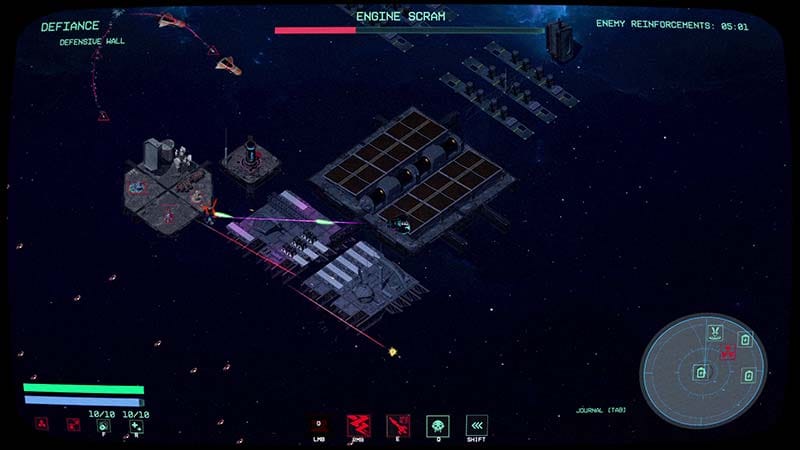 Interface screen displaying ship abilities and upgrade options