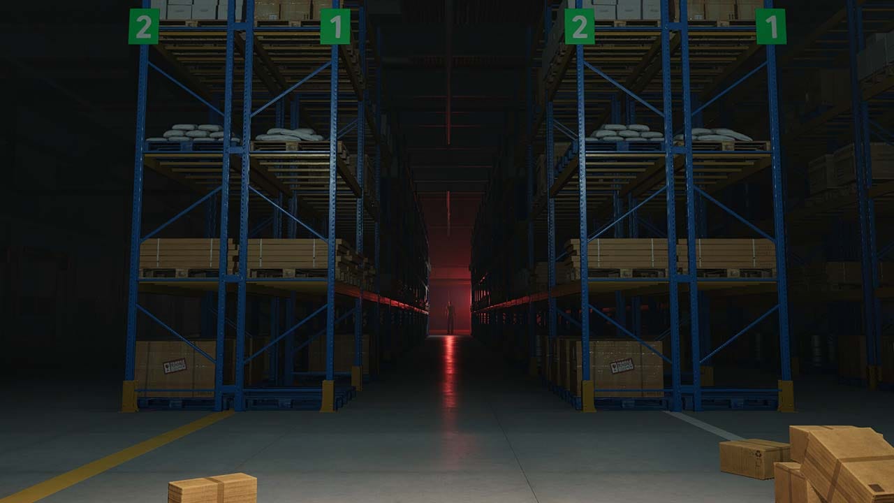 Promotional artwork showing a dark fulfillment center interior from Order 13.