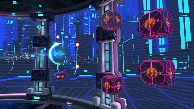 Ship progression gameplay showing data fragment collection