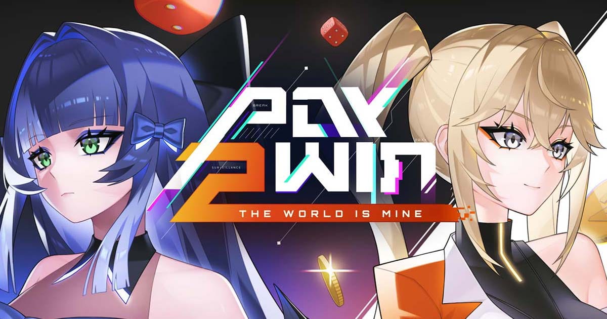 Promotional gameplay scene showing facility placement and progression systems in Pay 2 Win: The World is Mine