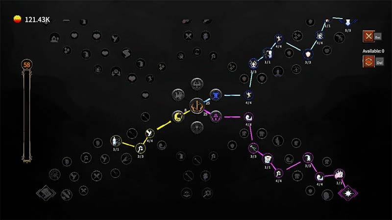 Combat scene showing a character fighting enemies in a fantasy tower environment