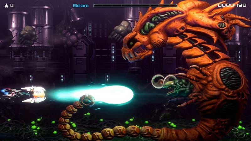 Organic alien tunnel environment filled with biomechanical growths and hazards