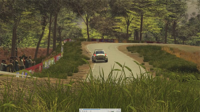 Chrono mode time trial setup screen with custom track and weather options