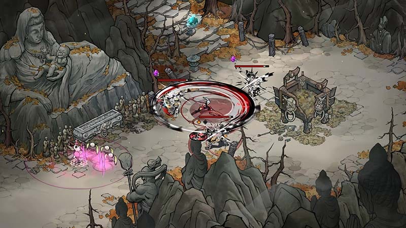 Endgame challenge mode interface displaying high difficulty roguelike combat scenario
