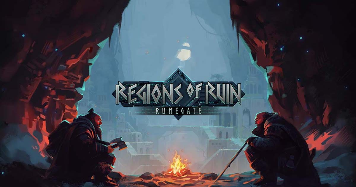 Key art showing a lone dwarf exploring lost territories in Regions of Ruin Runegate