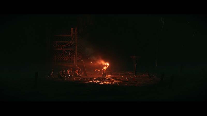 Character using a firearm during a combat sequence