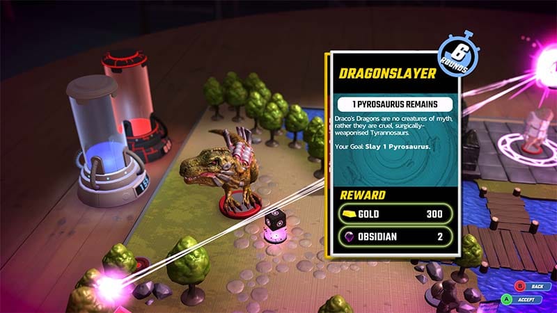 Exploration view of a tabletop-inspired map with multiple pathways