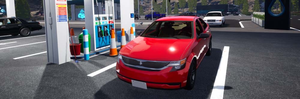 Banner showing stylized platforms and dynamic action effects