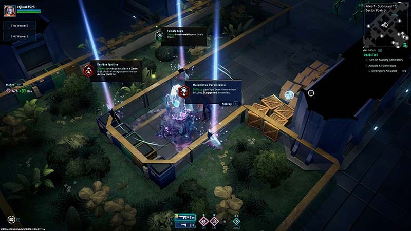 Gameplay scene showing weapons and combat in a supernatural mission