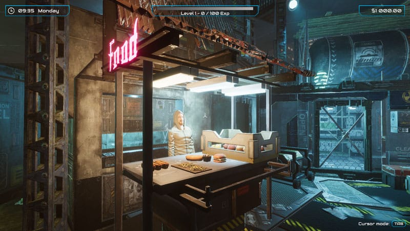 Clinic expansion and cybernetic upgrade interface in Ripperdoc Simulator