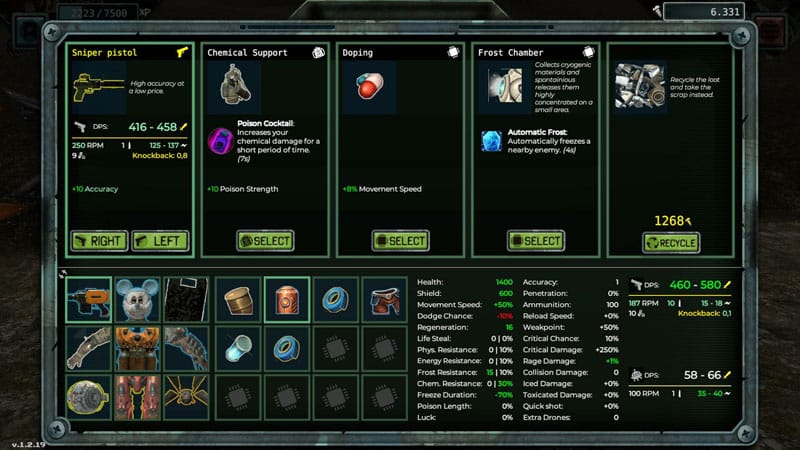 Gameplay scene featuring intense twin stick shooter combat against enemy hordes
