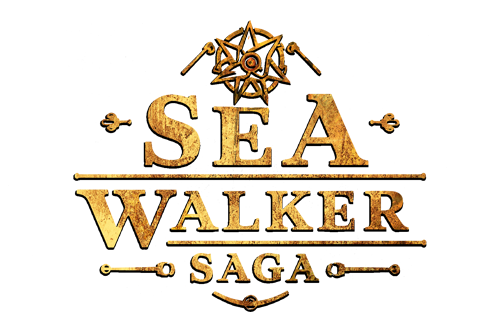 Sea Walker Saga title logo for a steampunk ocean survival RPG
