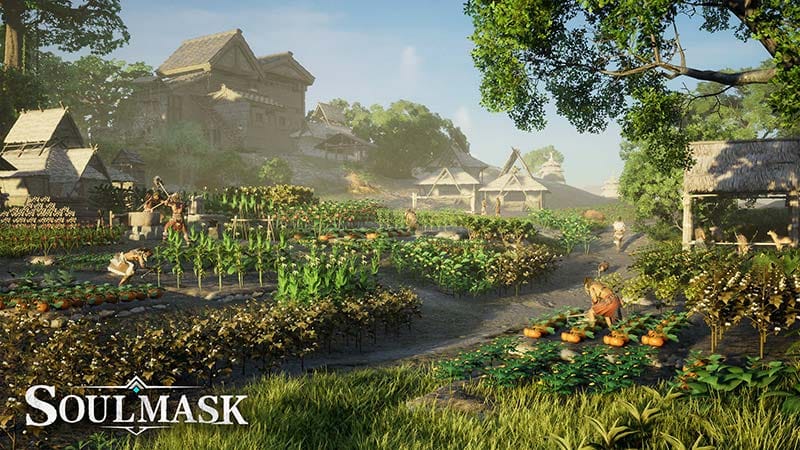 Gameplay screenshot featuring resource management and tribe activity