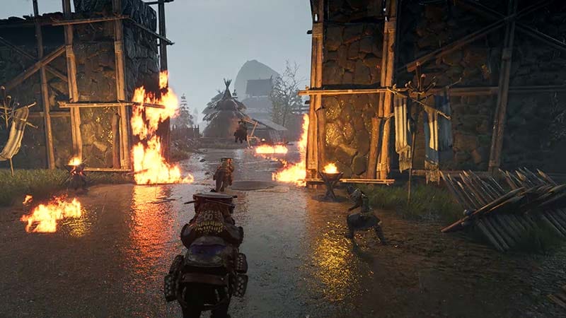 Gameplay screenshot of combat and exploration in the open world