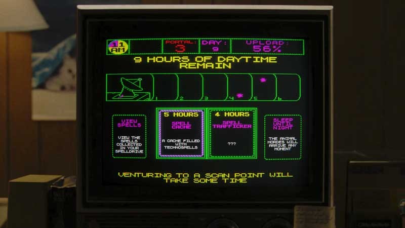Spelldrive upgrade interface modifying Technospell behavior and build configurations during a run