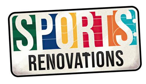 Sports Renovations logo with bold title text and clean sports-themed design