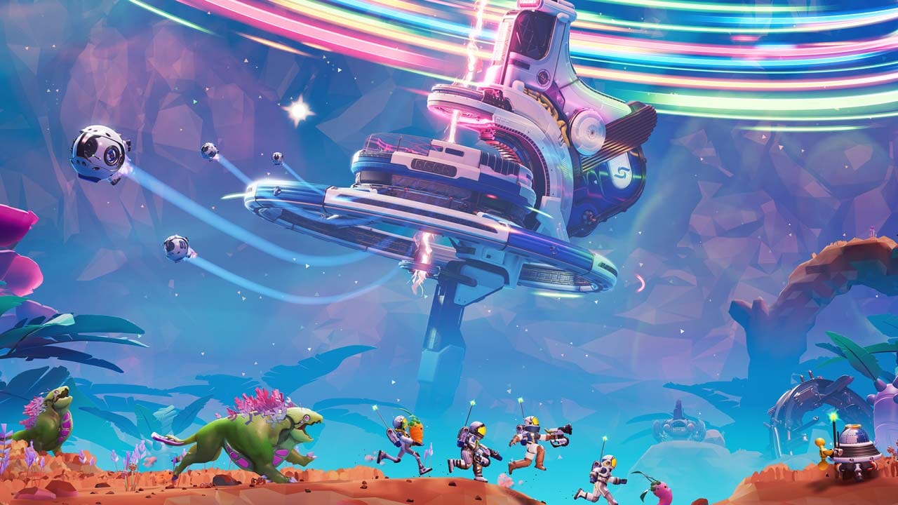 Orbital station above an alien planet used as a cooperative expedition hub