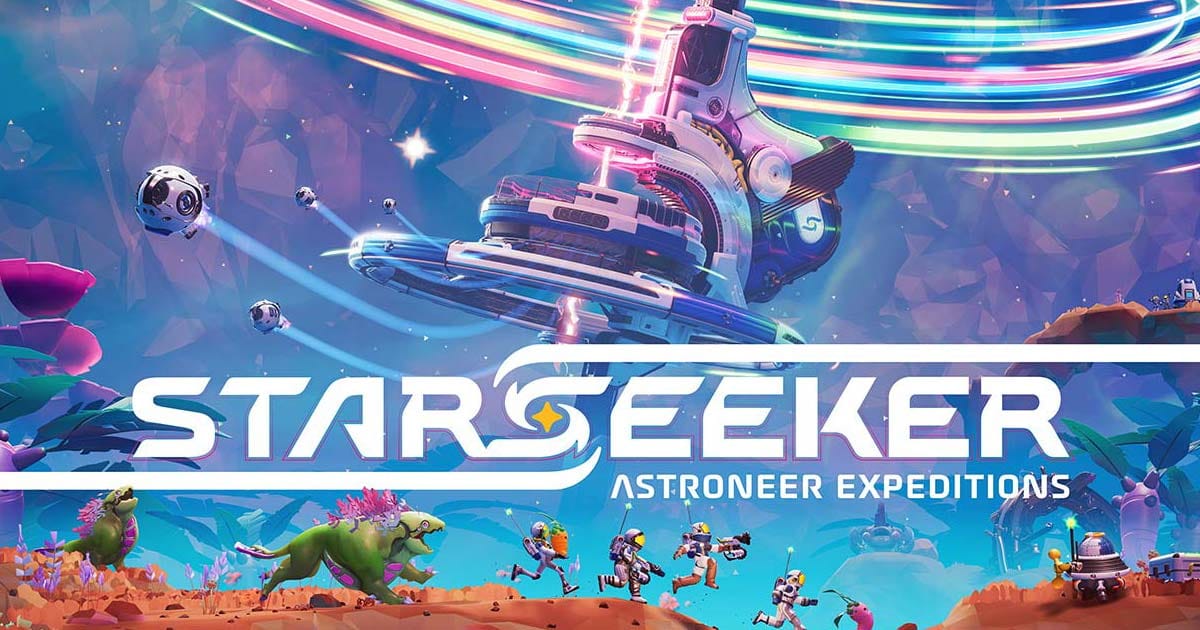 Promotional artwork showing crew deploying from orbital station to alien world