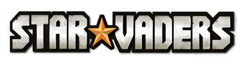 StarVaders game logo with futuristic mech-themed typography