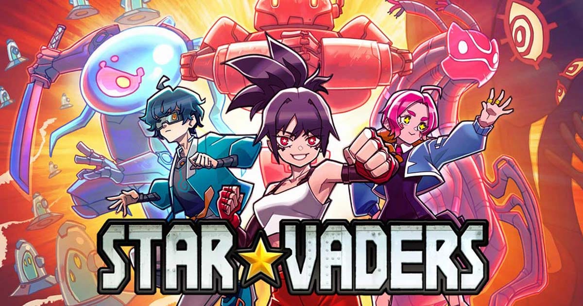 Promotional key art showing mechs battling alien forces on a tactical grid