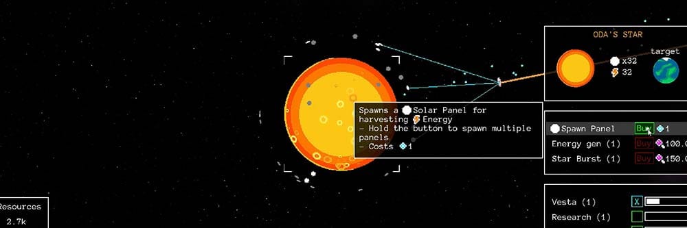 Wide cinematic star system with factories, drones, and emerging megastructures