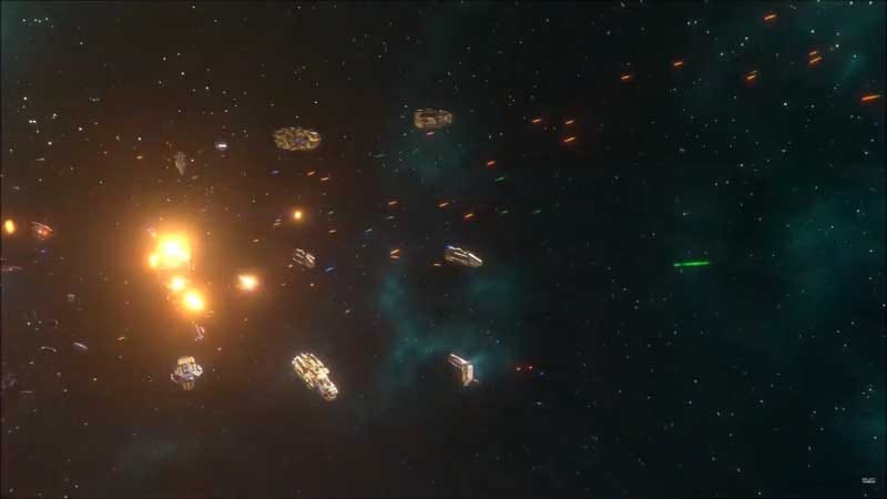 Gameplay scene of base building and resource management