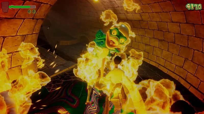 Duck mascot character in Strange Brew dark comedy adventure