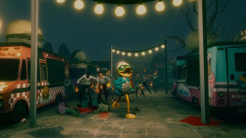 Arcade-style gameplay interface in Strange Brew action platformer