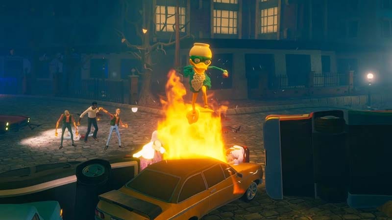 Third person action gameplay scene from Strange Brew survival platformer