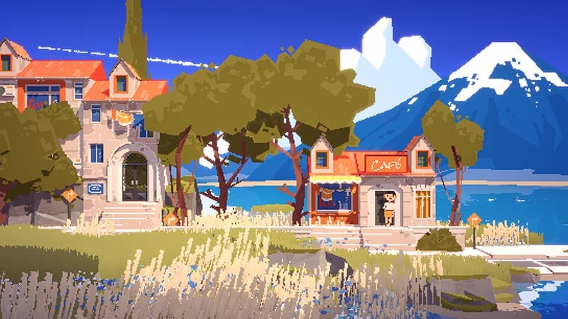 Gameplay scene showing hidden animated character blocks within SUMMERHOUSE building areas