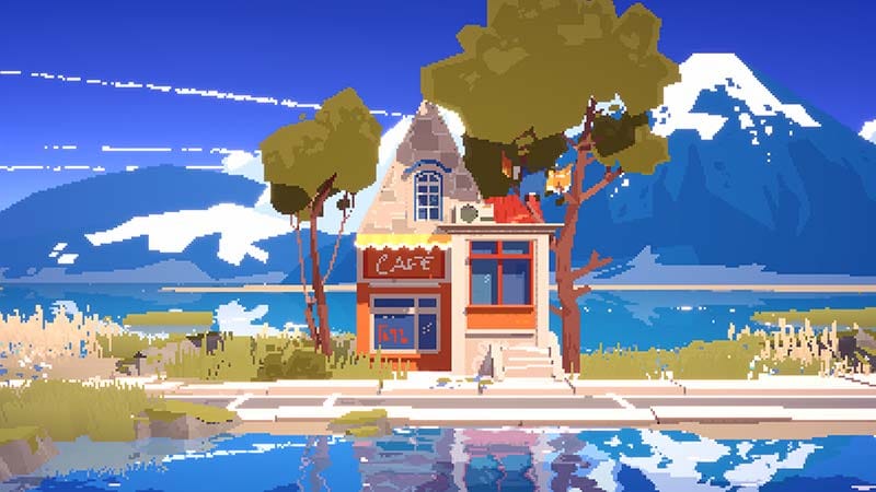 Early gameplay scene showing basic structure placement in SUMMERHOUSE sandbox mode