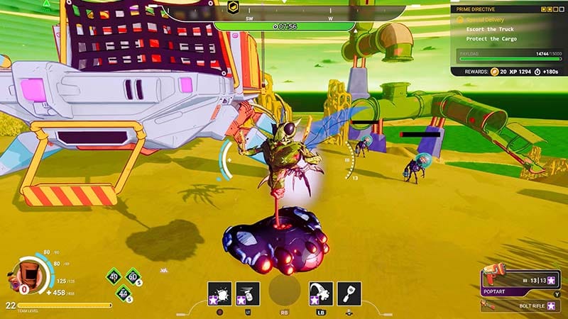 Loadout screen showing collected body parts and build composition options