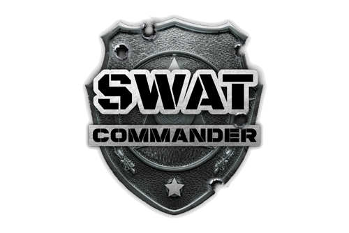 SWAT Commander logo with clean tactical typography design