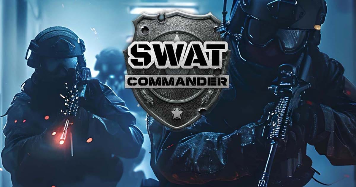 Promotional scene of SWAT team preparing for coordinated room entry operation