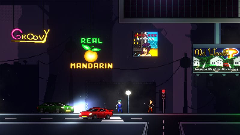 Gameplay screenshot showing 2D platforming and puzzle elements.