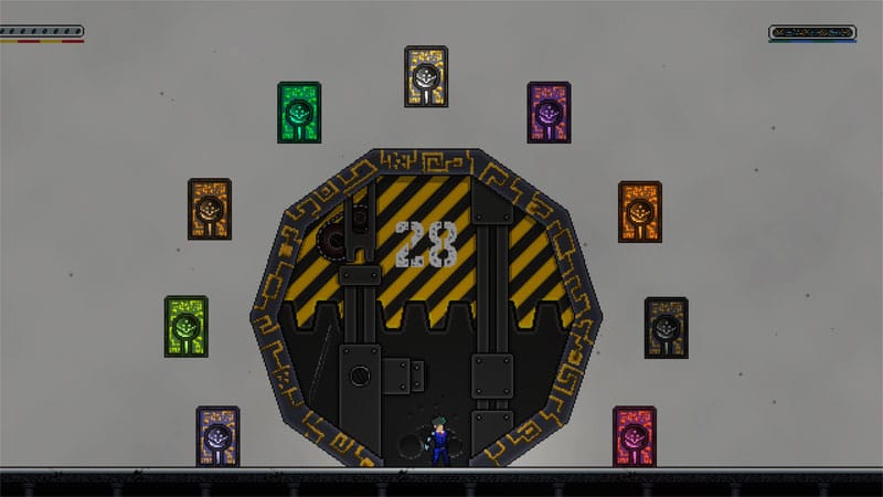 Scene capturing the combination of platforming and puzzle solving.